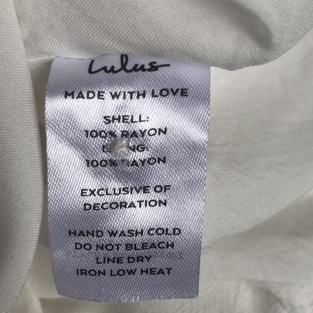 Lulus My darling love White handkerchief Dress w/3/4 sleeves fully lined Size XL - Picture 13 of 14